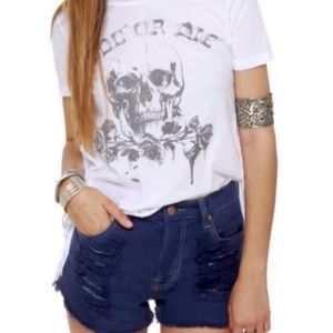 Minkpink Distressed Blue Jean Shorts, Size M